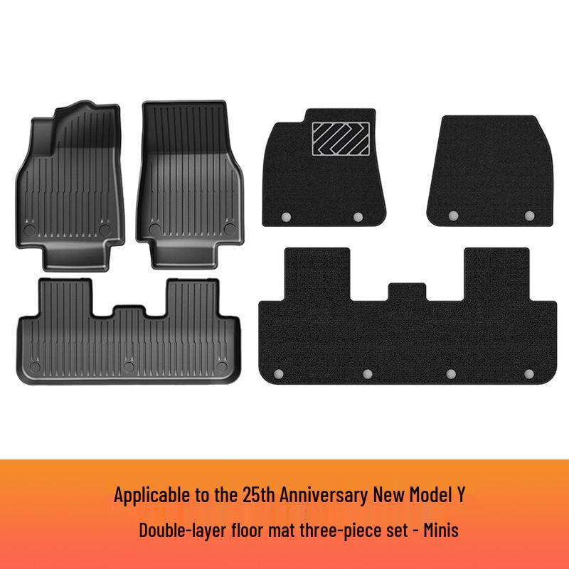 Tesla Model Y 2025 Refresh TPE Floor & Trunk Mats with Backrest Pad