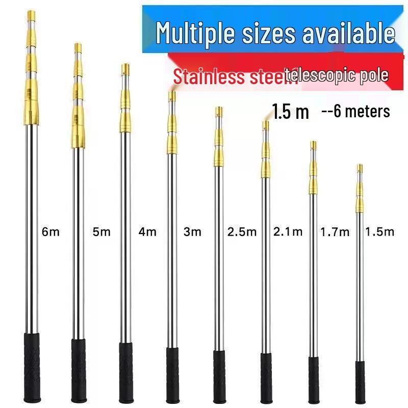 10m Multi-Functional Telescopic Rod & Fishing Net - Super Hard, Thickened Stainless Steel