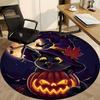 1pc Halloween Cat Office Round Area Rug, Indoor Mat Suitable ForOffice, Under Office Chairs Bedroom Living Room Home Decor, Room Deco n76