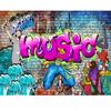 Graffiti Wallpaper Cartoon 3d Mural Street Hip Hop Graffiti Wall Paper Brick Wall Background Home Decor