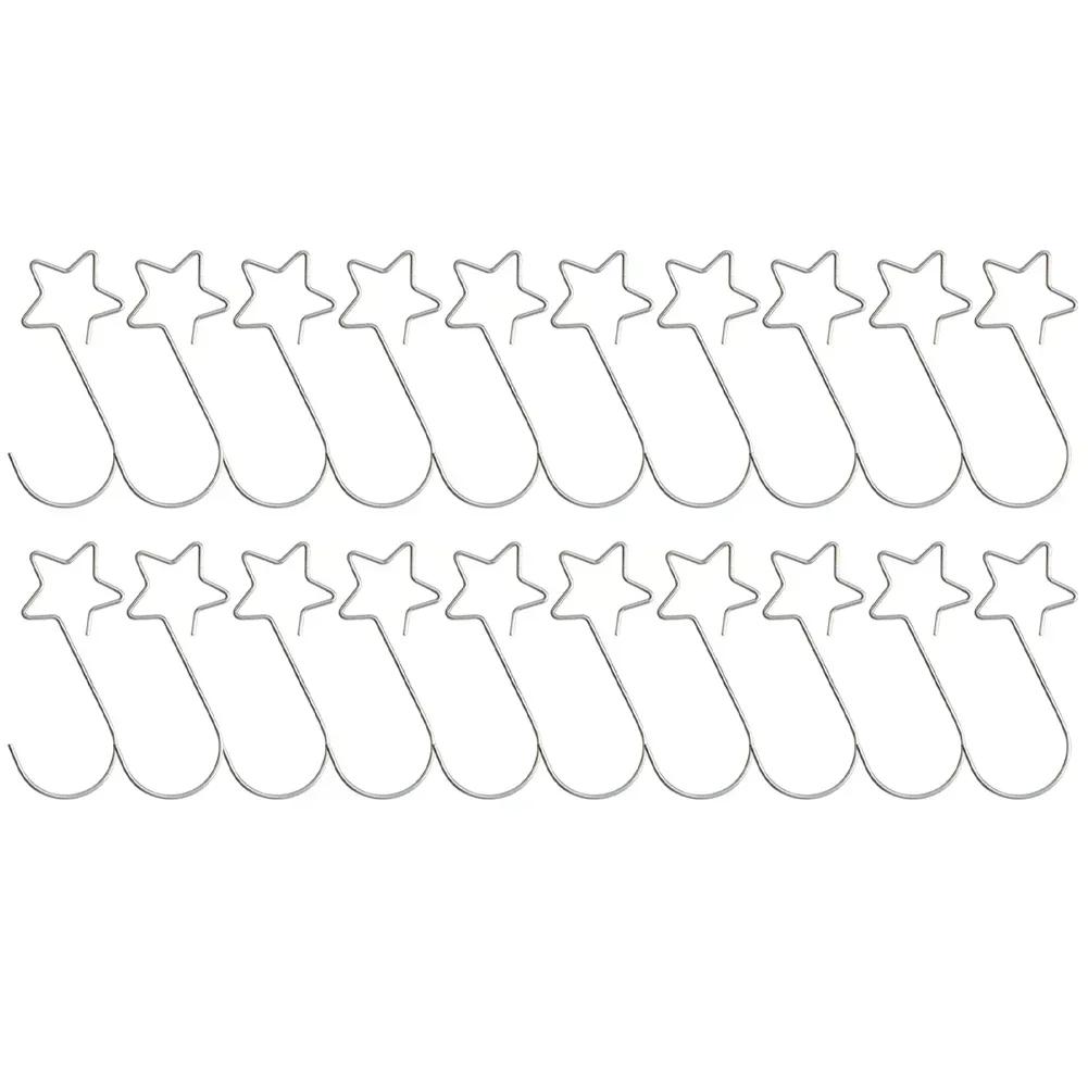 Metal Star Ornament Hooks for Christmas Tree Decorations Waterproof and Rust Resistant Ornament Hangers 20 Pieces
