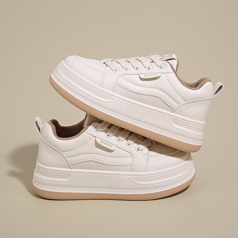 2025 winter new ins Korean version of thick-soled low-top velvet little white shoes women's tide running casual board shoes women's Y8613-2
