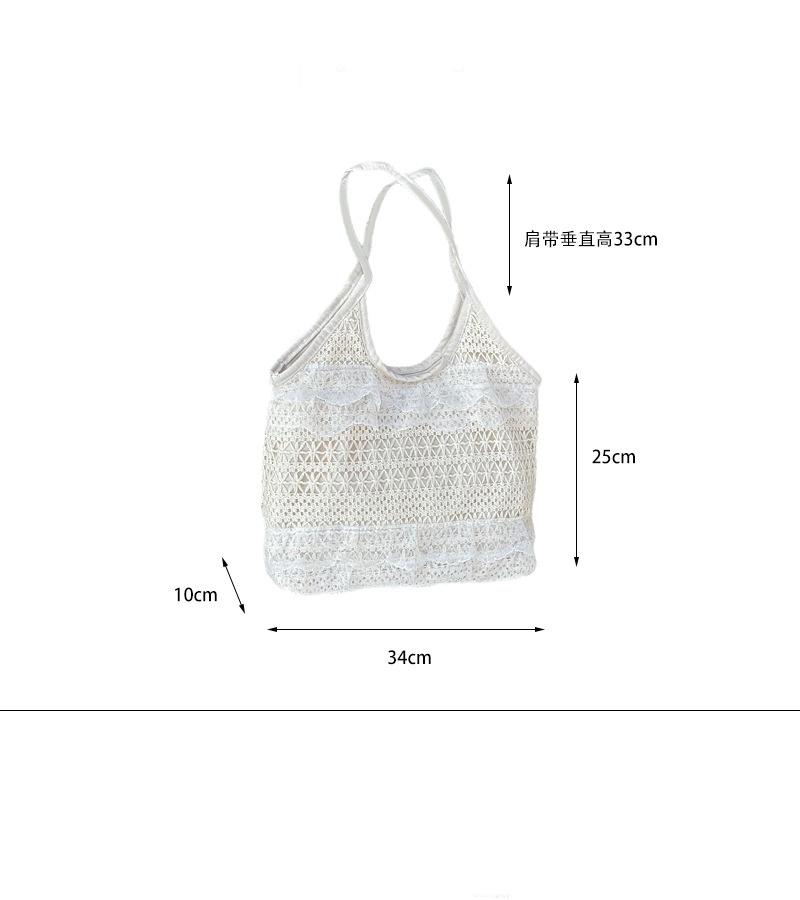 Summer Leisure Vacation Backpack Fairy Lace Shoulder Beach Bag Lace Mesh Tote Bag Underarm Shoulder Satchel Capacity Women's Bag