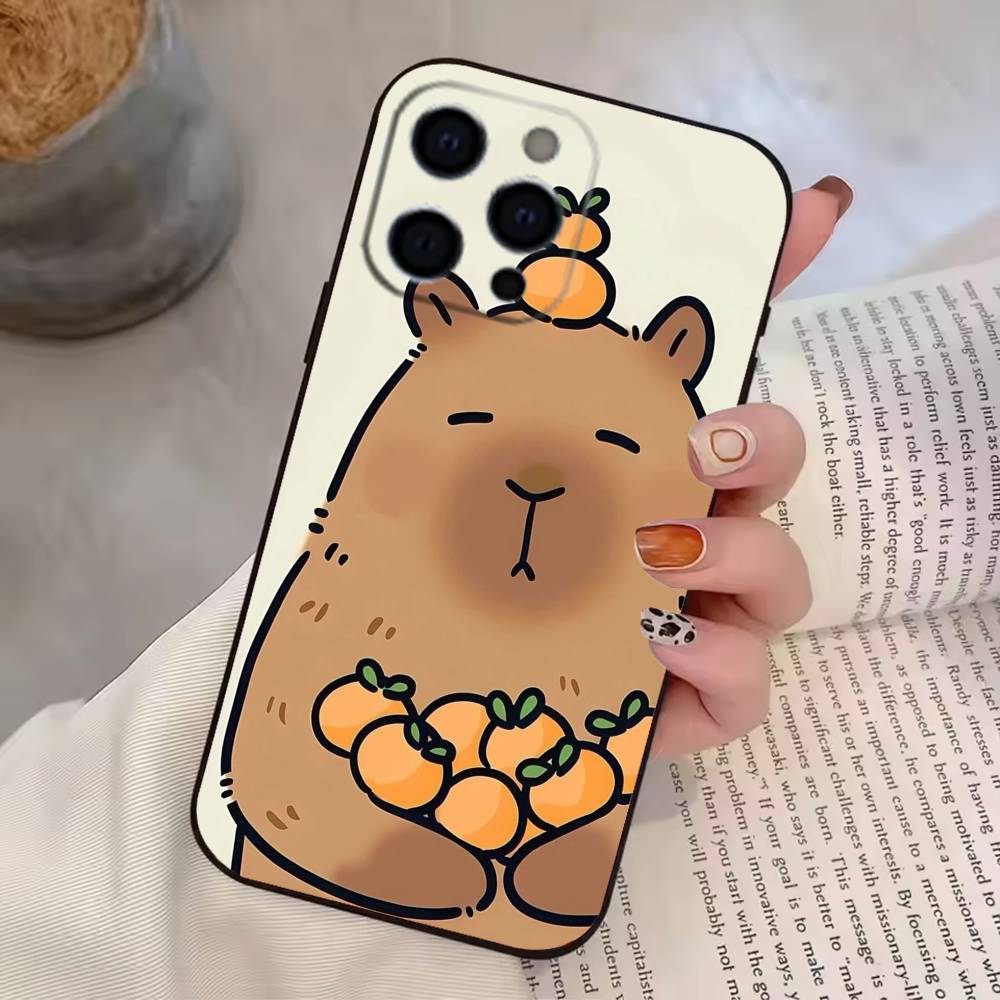 Anime Capybara P-Porpoise  Phone Case Silicone Soft For IPhone 17 16 15 14 13 12 11 X XR Plus Pro Max Plus