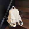 College Student Class for Women's Backpack Canvas Lightweight Small Schoolbag Casual Contrasting Color Handbag Women