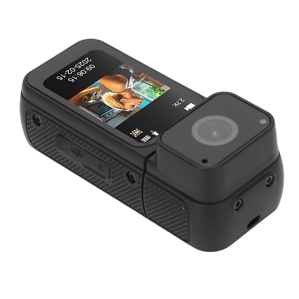 2.7K Thumb Action Camera Wearable Portable Camcorder with Magnetic Lanyard 180 Degree Rotation POV Recording for Work Travel Pet Walk