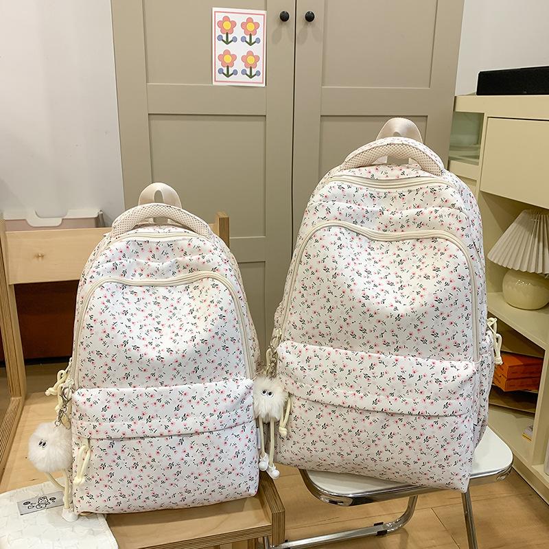 Schulranzen Koreanisch klein frisch Schulranzen weibliche Studentin einfacher kleiner floraler Rucksack leicht große Kapazität Highschool-Rucksack