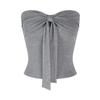 [Human Cotton] Spice Girl Bow Strap-on Tube Top, Women's Pure Desire Style Red Slim-fitting Short Top