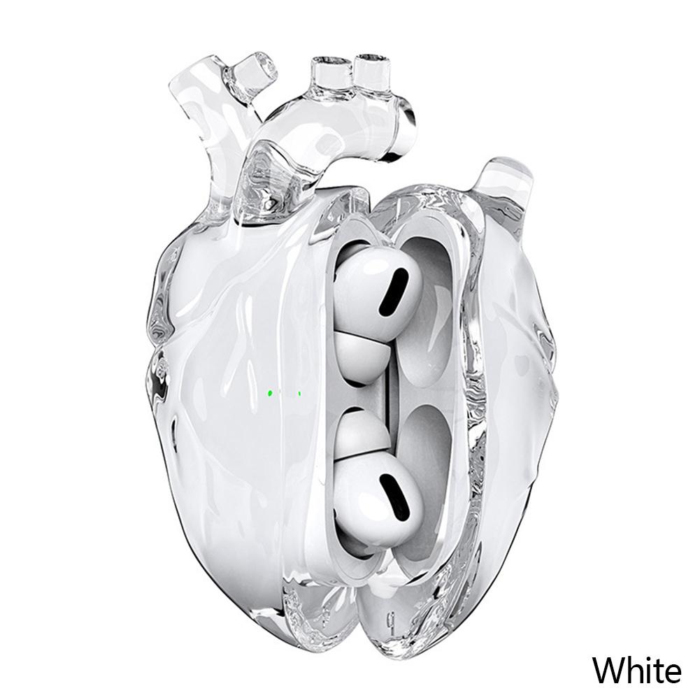 

Cool Heart Earphone Case For Airpodspro1/2 Airpods 4 3 Case 3D Liquid Silica Gel Earphone Cover Decoration Anti Fall Airpods 4 белый