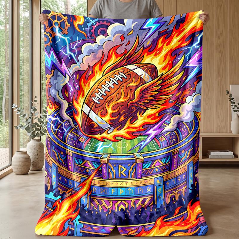 Electric Football Energy 7 Theme blanket Lightweight Warm Flannel Blanket Decorative Throw Blanket for Home Decoration