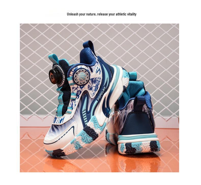 Waterproof Leather Boys' Basketball Shoes - Autumn/Winter 2025 Shock-Absorbing, Wear-Resistant Sports Footwear for Kids