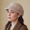 Vlněný baret Dámský podzimní a zimní retro cylindr klobouk módní kupolovitý vlněný jezdecký klobouk