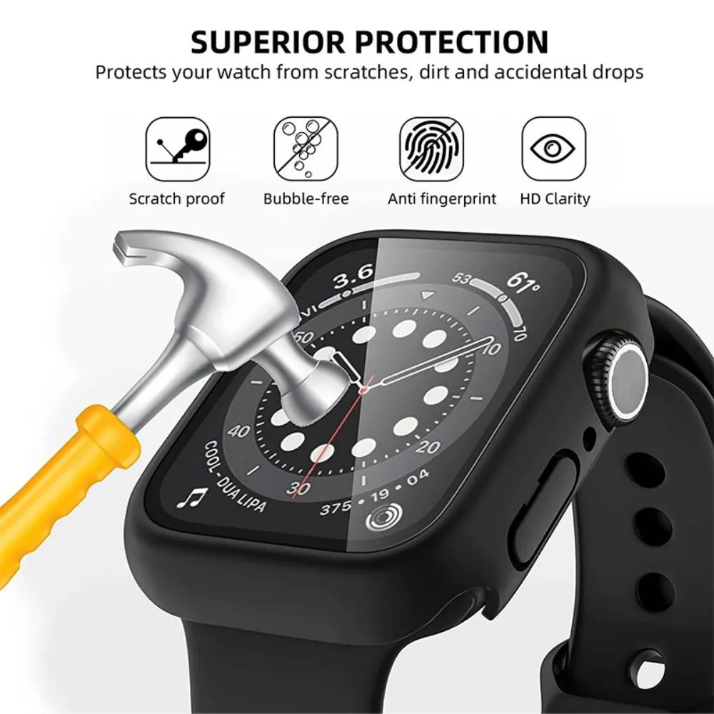 Glass+Cover For Apple Watch 11/10 Case 46mm 42mm Ultra 3 2 49mm 44 45mm 41 40mm Screen Protector Bumper iwatch series 9 8 7 5 SE