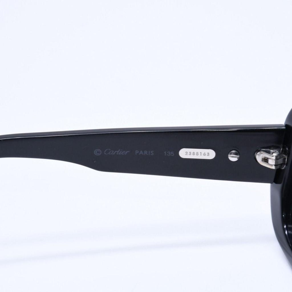 Used CARTIER Sunglasses Eyewear 2385163 Size 5122 135 GP Metal Acetate Black Good Condition Used 4a005072