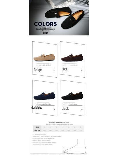Korean Style Plus Size Loafers - Genuine Leather Hand-Stitched Men's Slip-On Shoes for Spring/Summer 5088