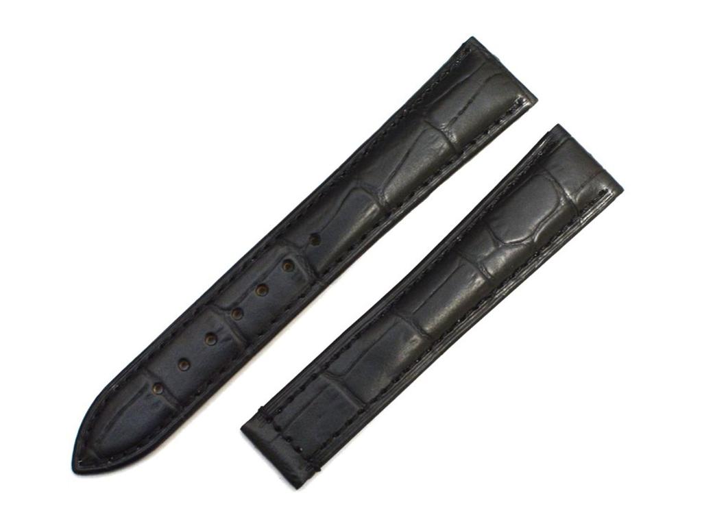 King Omega Compatible Watch Devil D Aftermarket Embossed Crocodile Leather Black with Matching [Import Original] Strap, Buckle, Strap, Stitching,