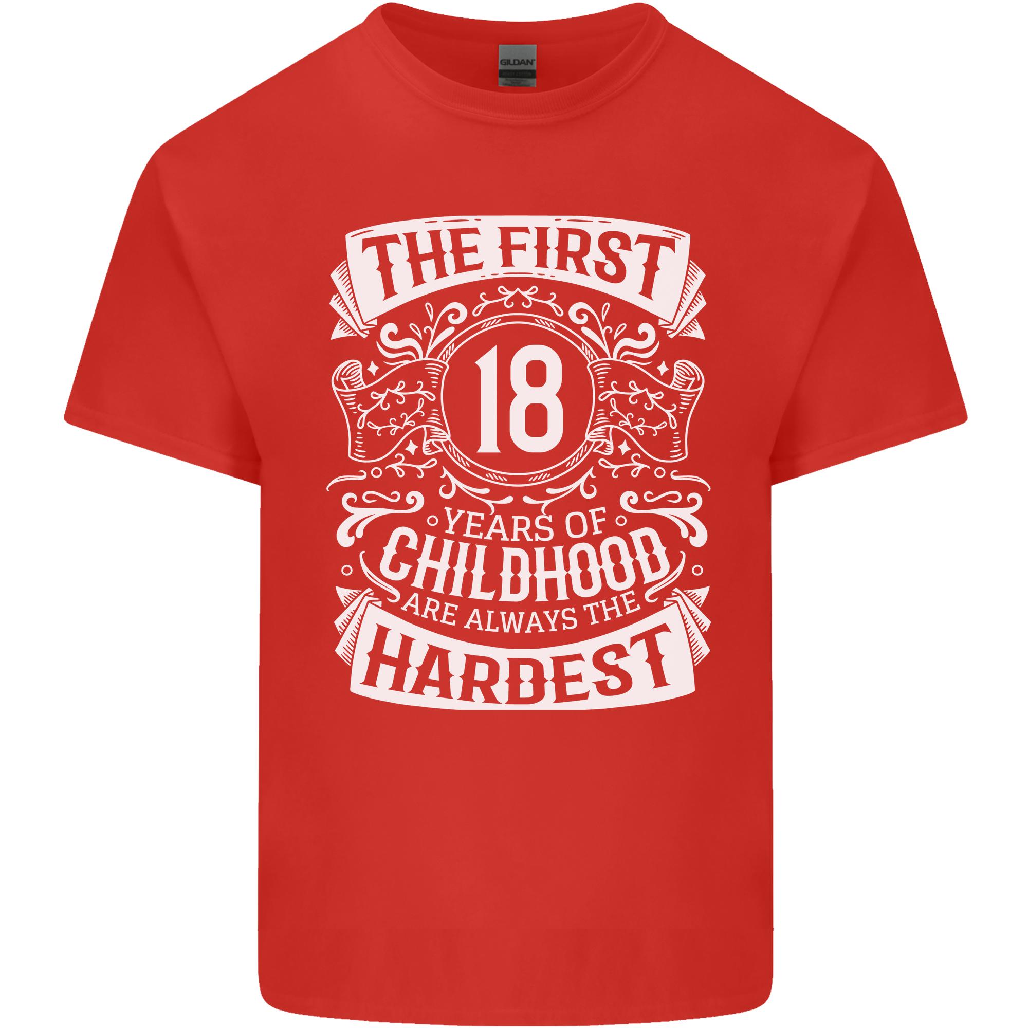 First 18 Years of Childhood Funny 18th Birthday Unisexs Light Cotton TShirt S