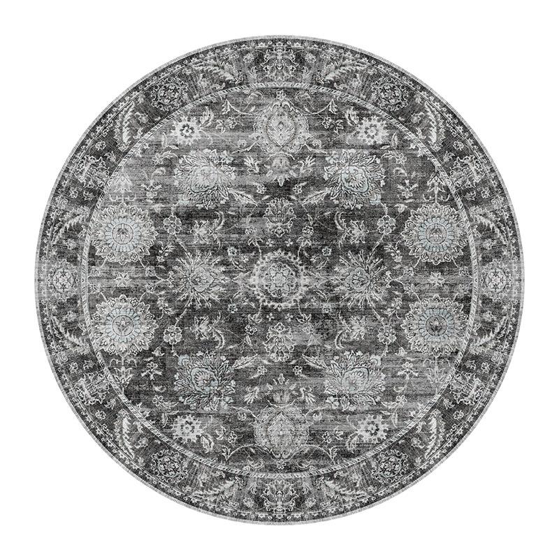 Winter Retro Persian Turkish Ethnic Style Carpet American Splicing Round Living Room Office Folding Floor Mat