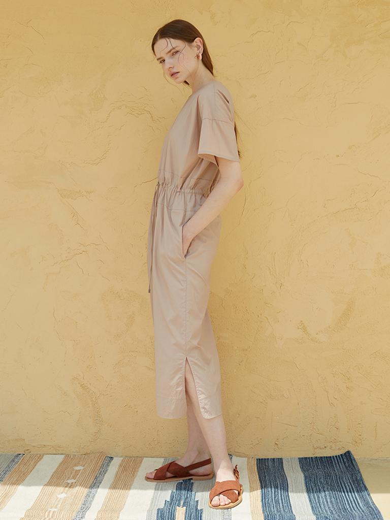 Myue Drawstring Dress Pink