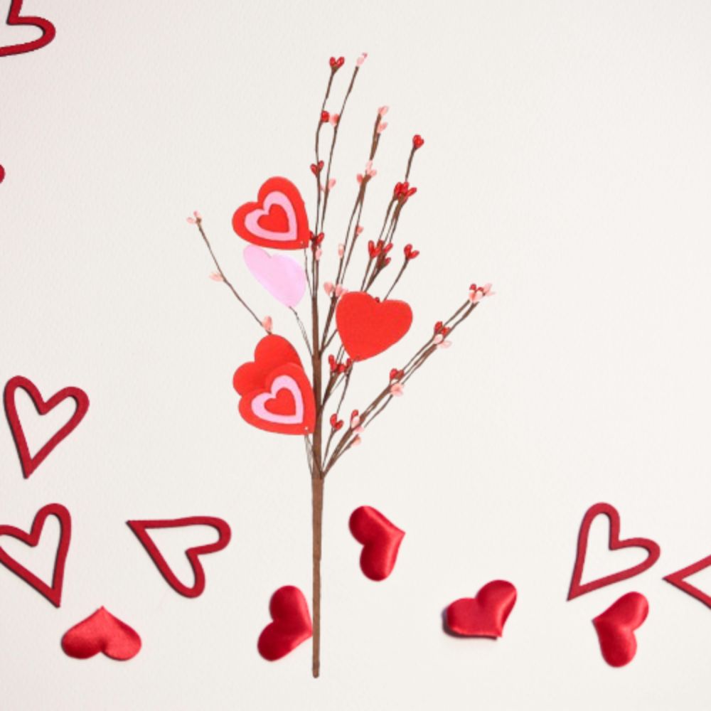 3pcs Festival Artificial Heart Berry Branches Romantic Artificial Flower  Party Favor