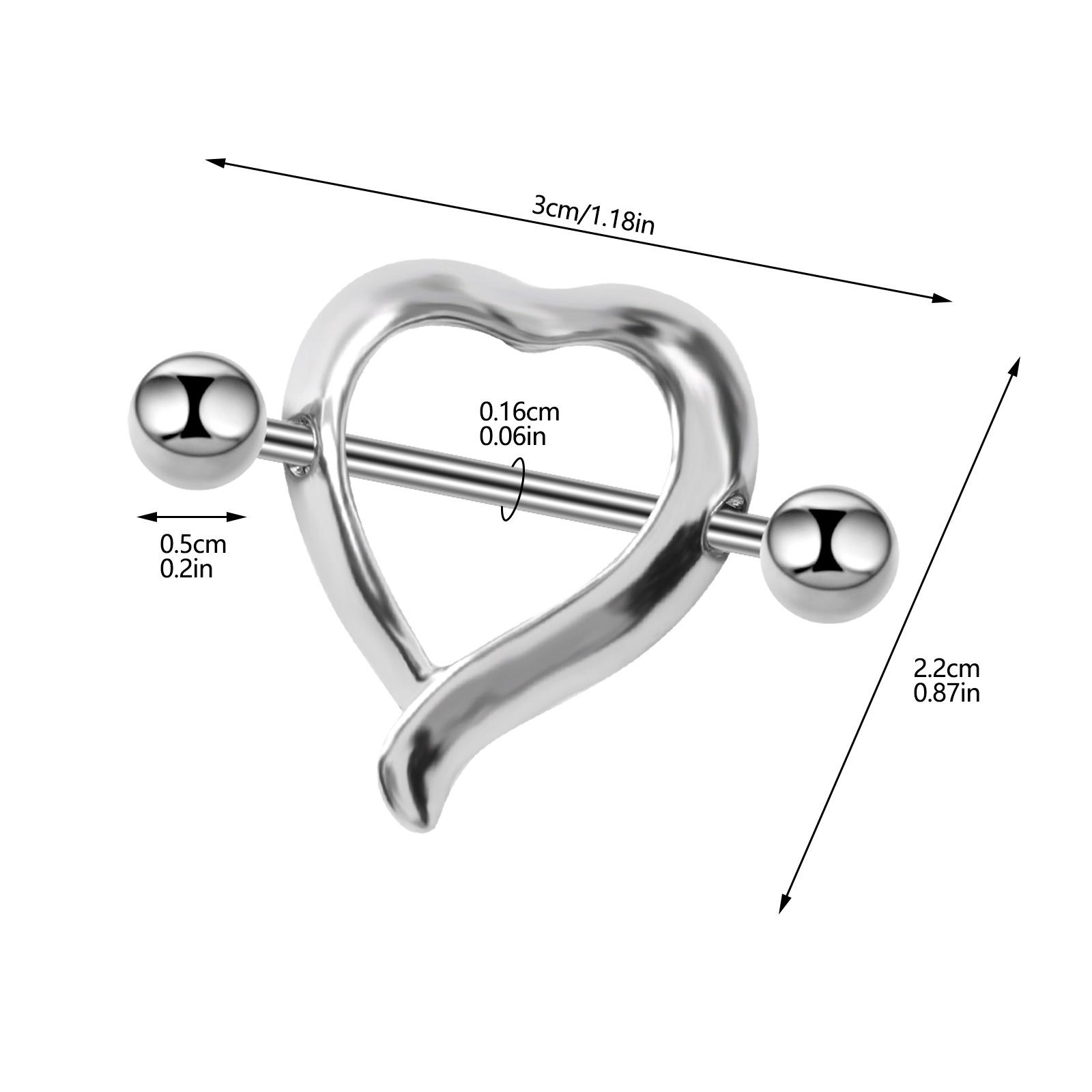 

Love Heart Nipple Studs: Stainless Steel Body Piercing Jewelry