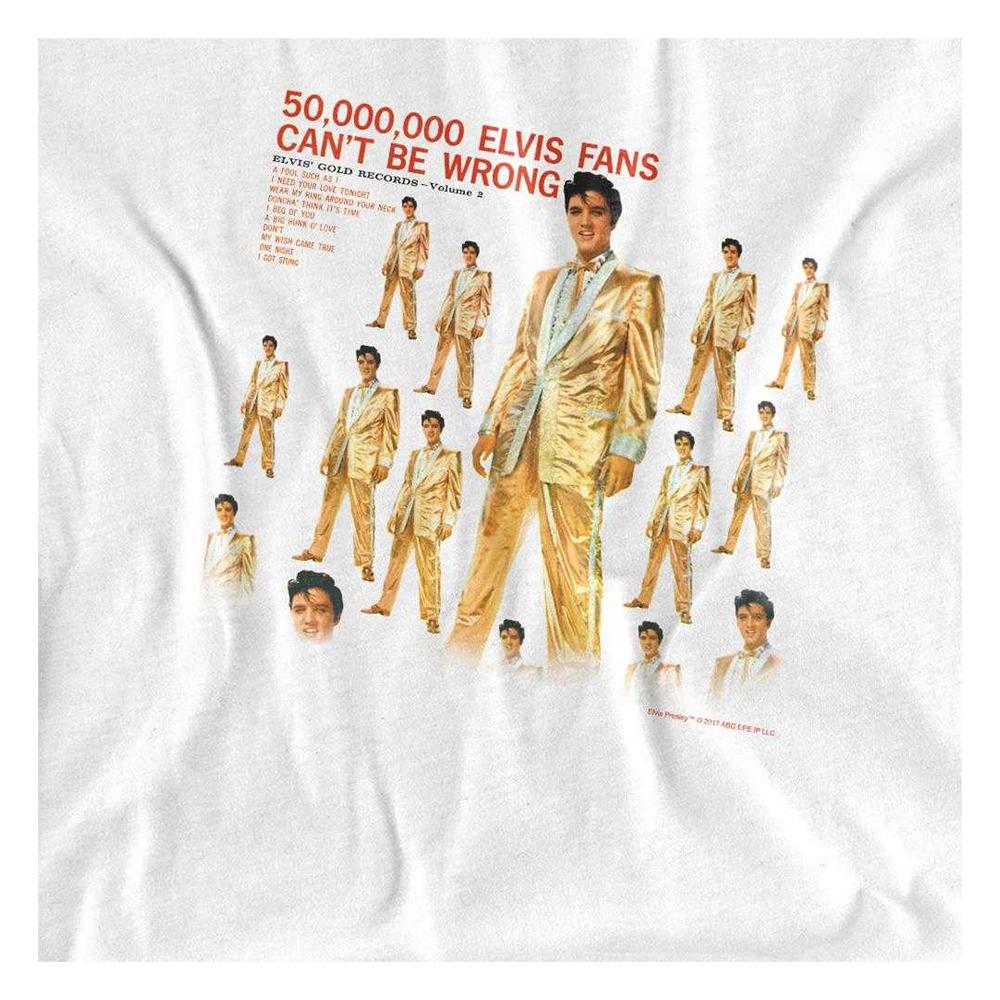 Elvis Presley Unisex Adult 50 Million Fans T-Shirt