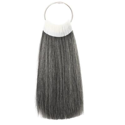 BUMMSEVEN Natürliches Echthaar-Bündel, Farbe ungebleicht, insgesamt 30 Längen, Friseur-Farbe, Haarfärbemittel, Farbkarte, 100 % Test, grau, Stücke, ca.. 20 cm,