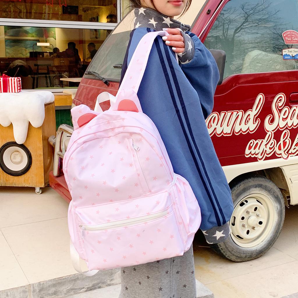 Schoolbag fresh and sweet girl backpack casual versatile class backpack Japanese cartoon print anti-splashing travel backpack