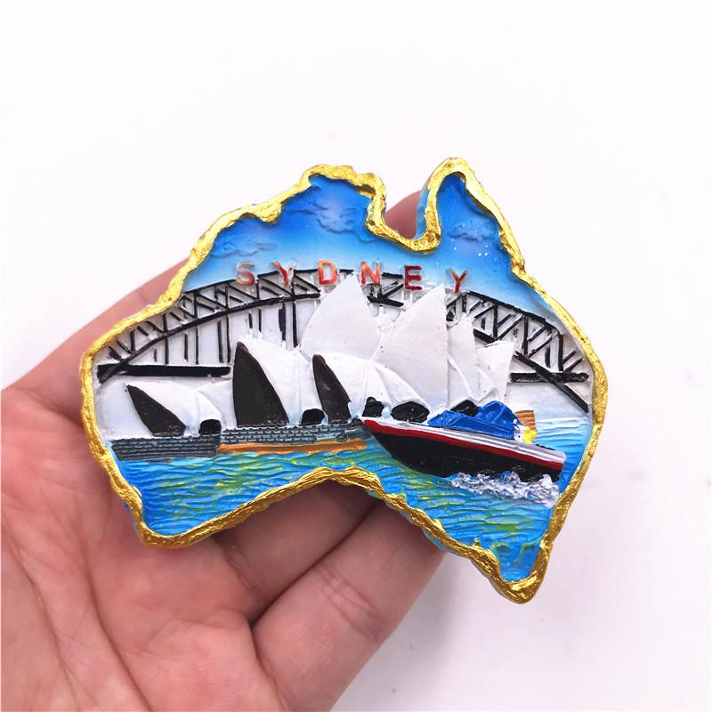 Australia Sydney & Melbourne 3D Landmark Fridge Magnet - Creative Tourist Souvenir