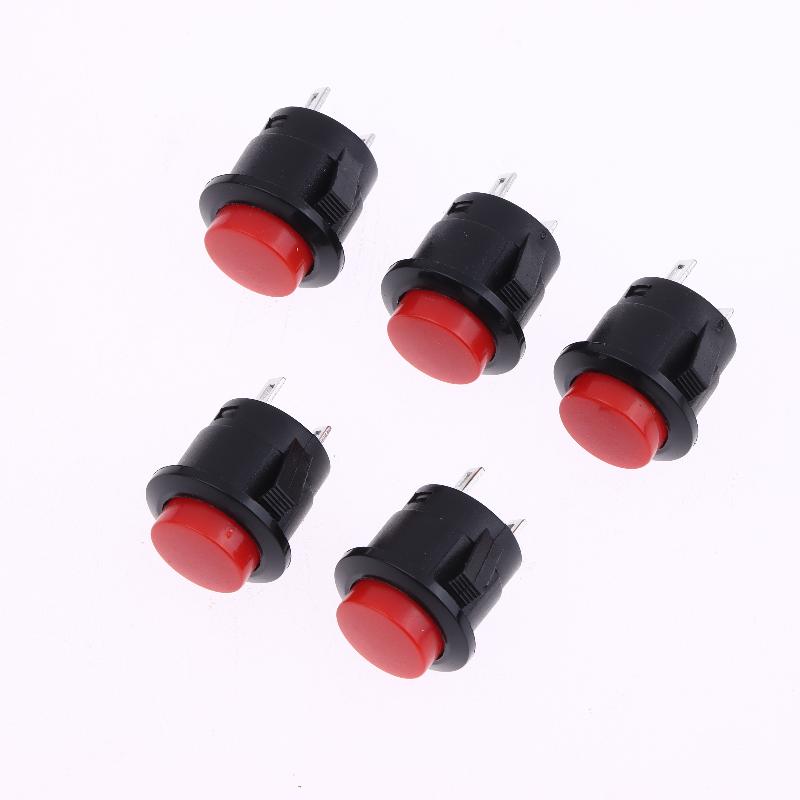 5/10 Stück Momentary Drucktaster R13-507 16mm Runder Schalter 2 Pins Ein-Aus Selbst-Rückstellung Panelmontage