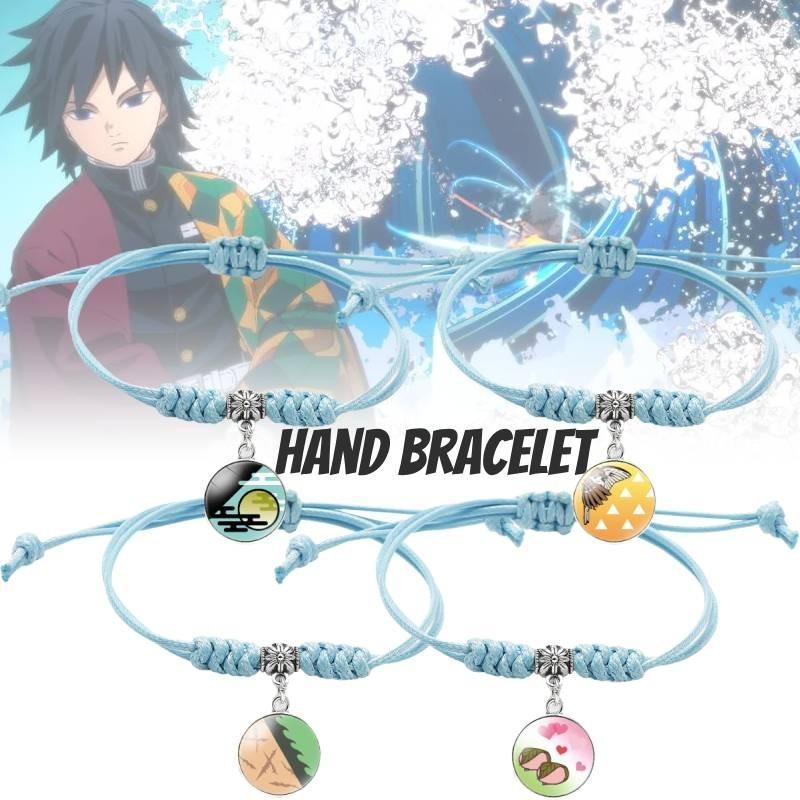 Superbe bracelet Demon Slayer Pierre du Temps Bleu Lac Design de Personnage d'Anime
