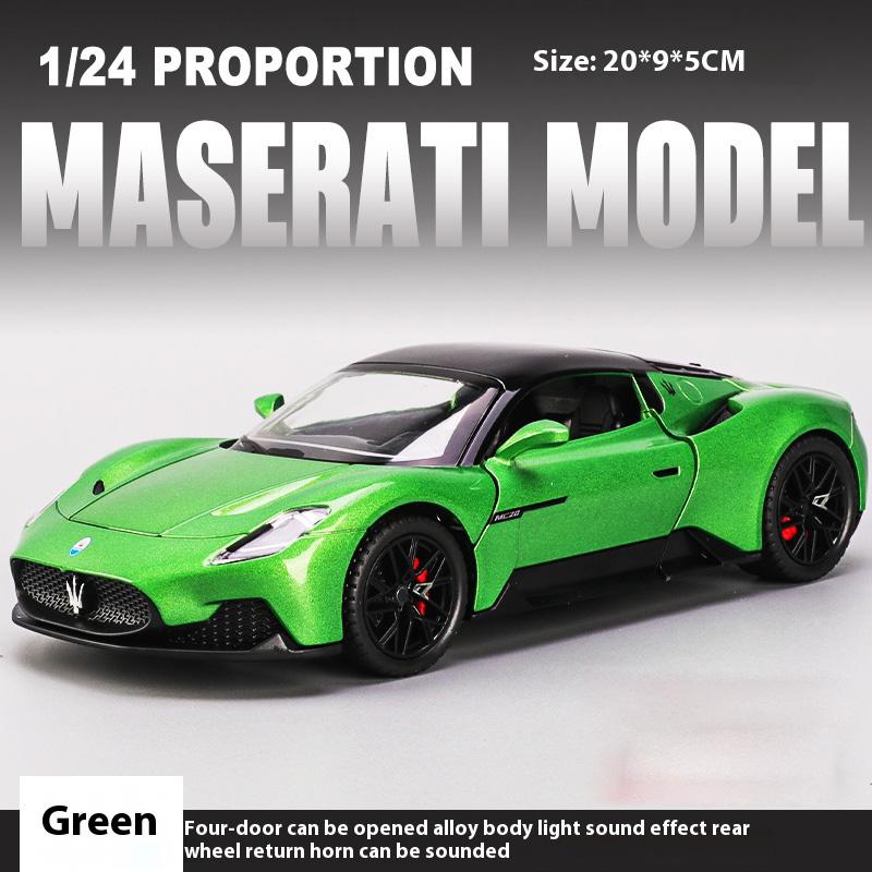 Simulation 1:22 Maserati MC20 Super Car Alloy Deicast Metal Model Sound & Light Desktop Collection Decorative Gift Boys Display