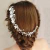Wedding Hairpin Shiny Rhinestone Flower Decor Alloy Artificial Rhinestone Beads Flower Pearls Vine Headband for Beauty
