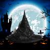 Halloween Party Tulle Sequins Witch Hats Party Wide Brimmed Pointed Hat Accessory Unique Witch Hat Conjurer Hat