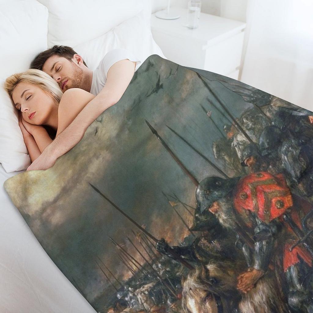 Morning of the Battle of Agincourt, 25th October 1415 - Sir John Gilbert Throw Blanket Thin Bed Fashionable Blankets