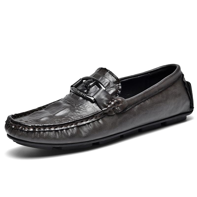 Crocodile Pattern Leather Men Loafers Casual Slip On Flats Ultra-Light Moccasins Leisure Walk Man Driving Shoe Business Footwear