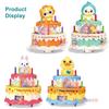 Cute Animated Birthday Cake Toy With Music & Light Removable Candles With Universal Wheel Early Education Gift For Kids Toddlers