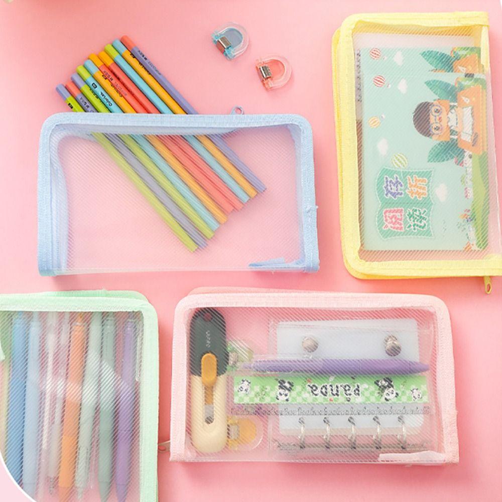 A6 Sticker Storage Bag Zipper Design Pencil Case Multi-functional Bill Storage Bag  Gift