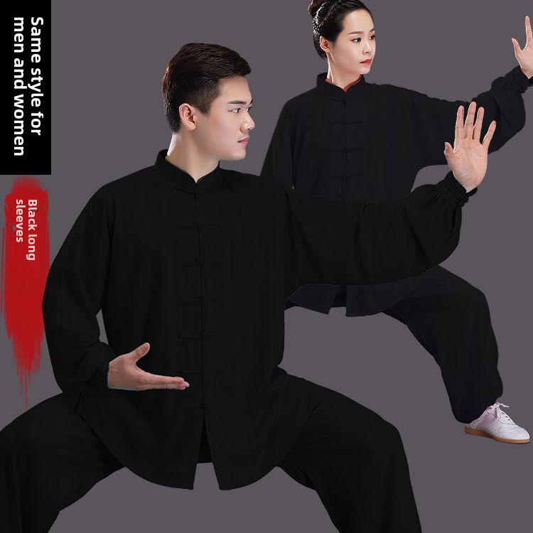 

Хлопково-шелковый костюм для тай-чи для женщин и мужчин - Весенне-летний костюм для выступлений по боевым искусствам Medium