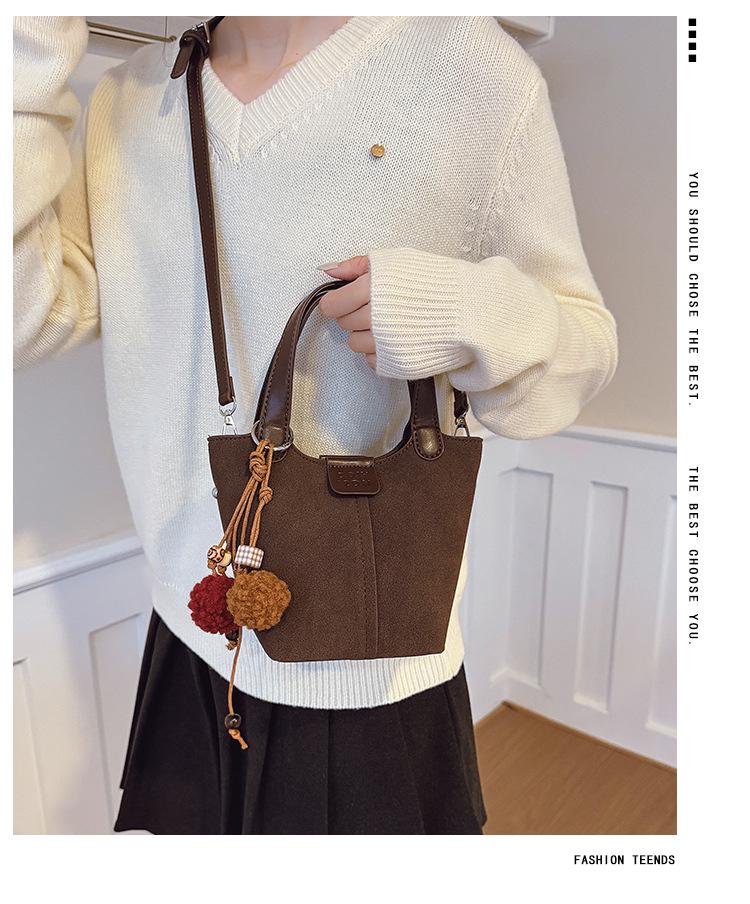 Niche Suede Frosted Handbag: Women's 2025 One-Shoulder & Crossbody Bag