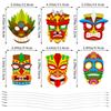 12Pcs Torpil Hawaii Theme Paper Eye Mask Vibrant Tiki Mask Dress Up Masquerade Photo Props for Summer Beach Birthday Party Decor