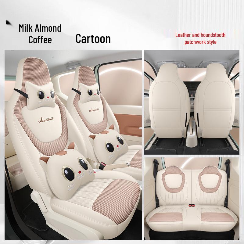 2024 Wuling Hongguang MINI Macaron Car Seat Cover, Third Gen, Cartoon Design, Universal Fit, Full Coverage for All Seasons, 170km.