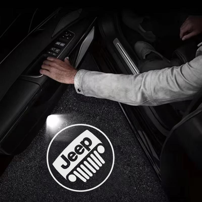 For Jeep Jeep Car Door Wireless Welcome Light LED HD Projector Lamp Decoration For Jeep Renegade Compass Grand Cherokee Wran