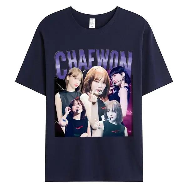 2026 Nuova Kim ChaeWon maglietta da uomo 100% cotone stile regolare Unisex oversize Y2K T-shirt Casual Larga Outdoor Street