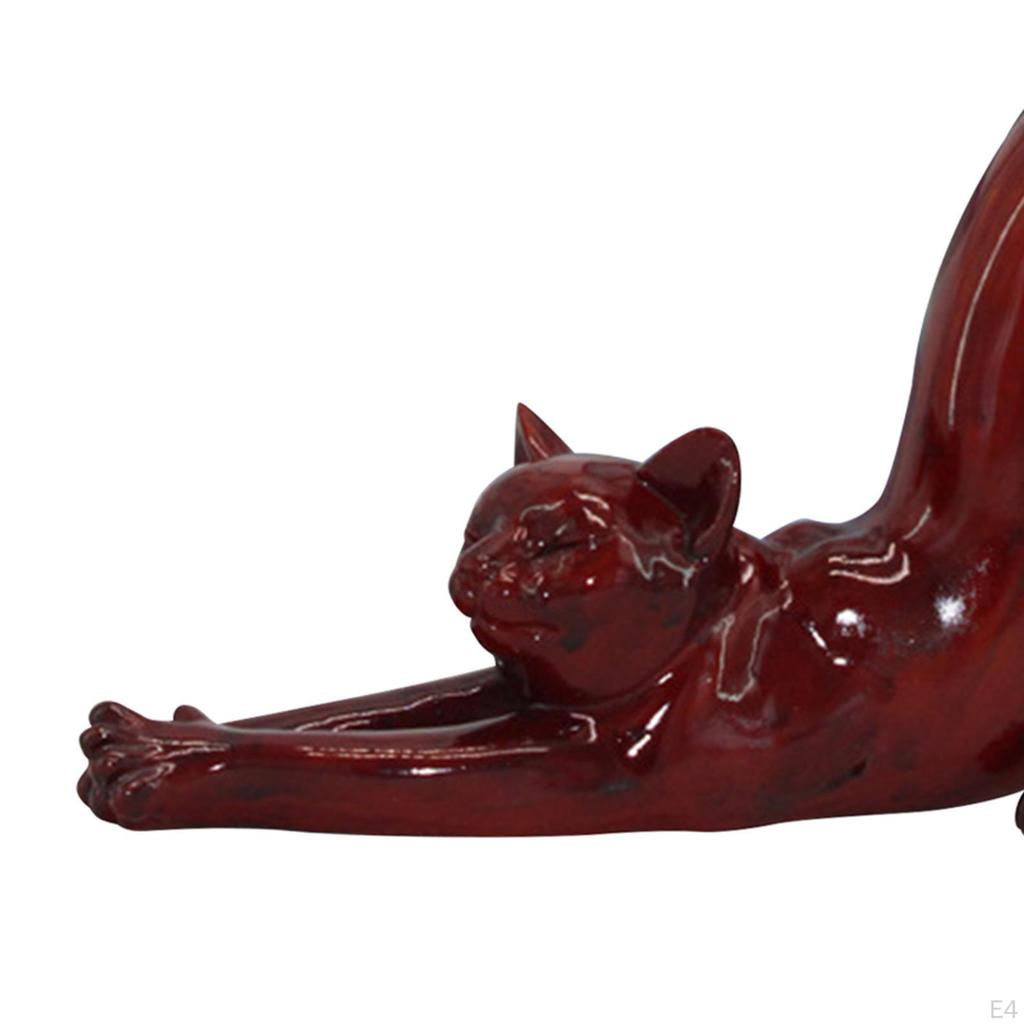Figurine Decorative Cat Stretching Home Decor