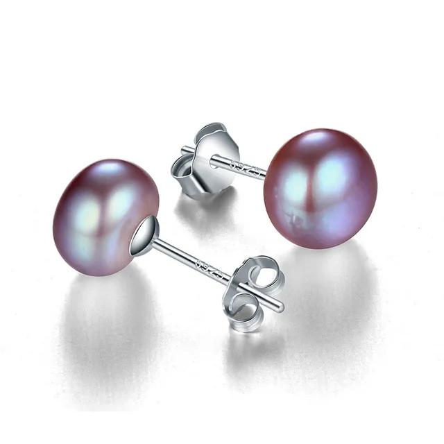 Orecchini HENGSHENG in Perle d'Acqua Dolce Bianche 100% Autentiche Gioielli alla Moda Orecchini a Bottone in Argento Per Donna Super Offerta Con Scatola Regalo