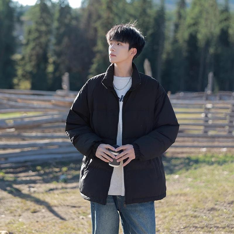 Light and Thin Standing Collar Down Jacket for Men's New Winter Bread Jacket Loose Warm Casual Jacket