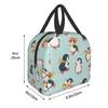 Pinguine Eislaufen Druck Brotdose Niedliches Tier Isolierte Brotdosen Wasserdichte Lunchtasche Wiederverwendbare Lunch-Tragetasche Für Büro Picknick