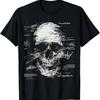 Skull Art Drawing Text Motif T Shirt Vintage Top For Everyday Wear Casual Comfortable Unisex Fashion Slightly Stylish