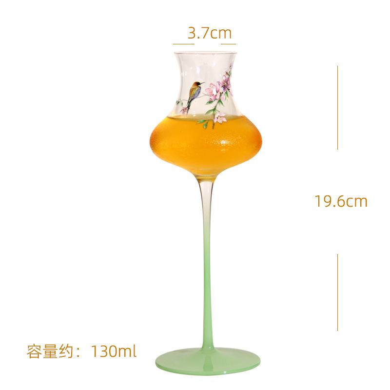 Chinese-style Champagne Glass Crystal Glass Cocktail Tasting Aroma Cup, Whisky Tall Glass,Household Restaurant Party Supplies 130ml